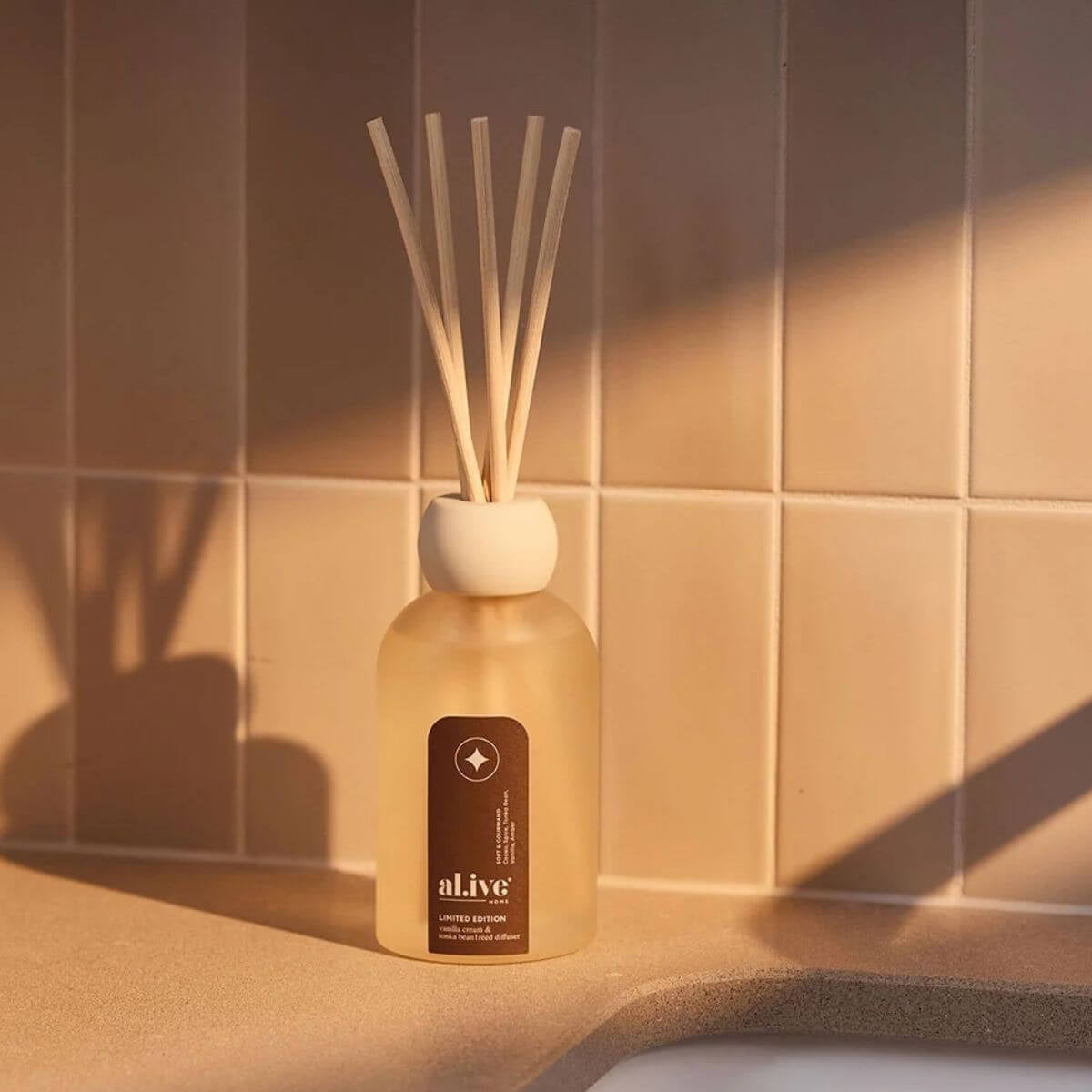 Al.ive Body Reed Diffuser - Vanilla Cream & Tonka - Funky Gifts NZ