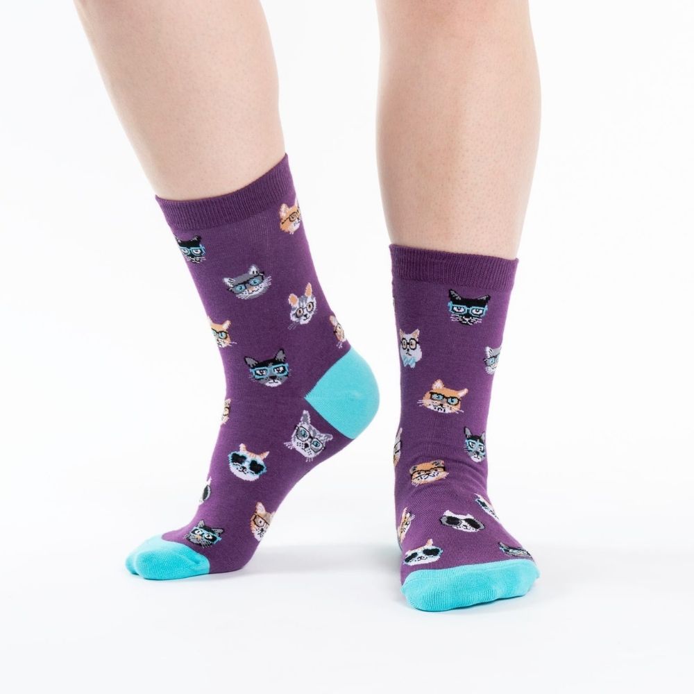 Sock It To Me - Women's Crew Socks - Smarty Cats - Funky Gifts NZ