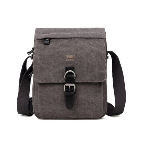 Troop London Classic Canvas Across Body Bag - Charcoal TRP0211 - Funky Gifts NZ