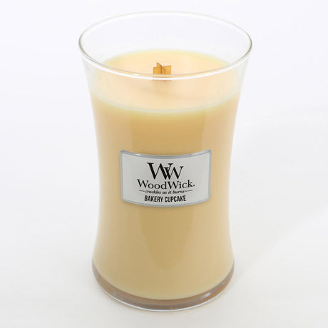 Large WoodWick Scented Soy Candle - Bakery Cupcake - Funky Gifts NZ