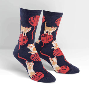 Sock It To Me - Women's Crew Socks - Kitten Knittin - Funky Gifts NZ