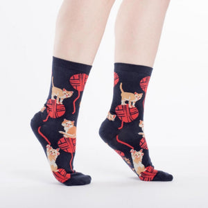 Sock It To Me - Women's Crew Socks - Kitten Knittin - Funky Gifts NZ
