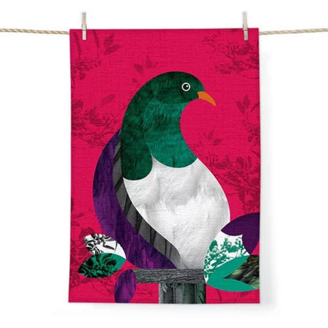 DBL Kiwiana Tea Towel - Kereru - Funky Gifts NZ