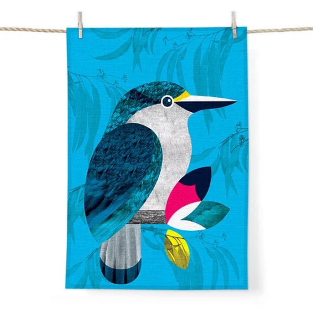 DBL Kiwiana Tea Towel - Kotare - Funky Gifts NZ