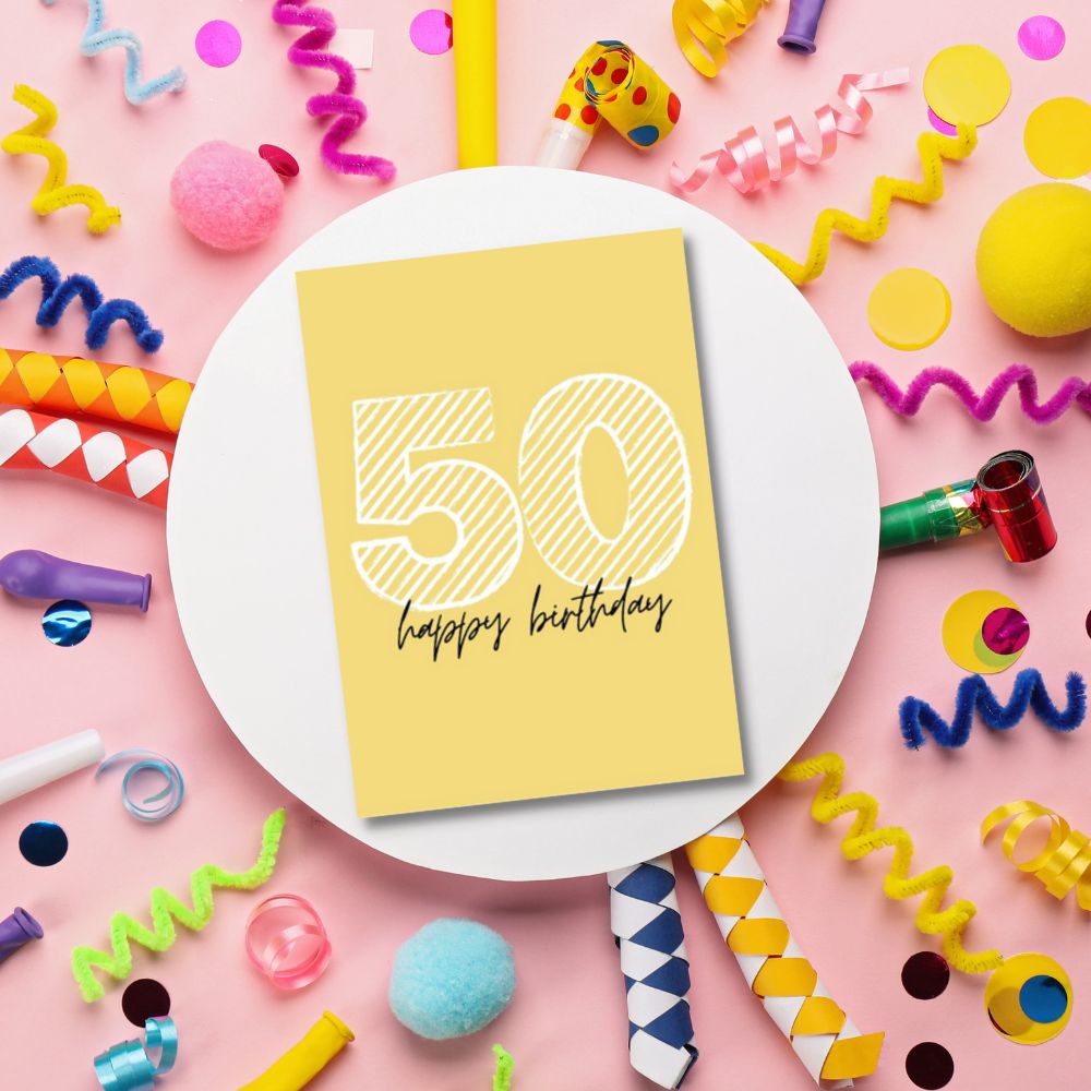 Greeting Card - Happy Birthday 50 - Funky Gifts NZ