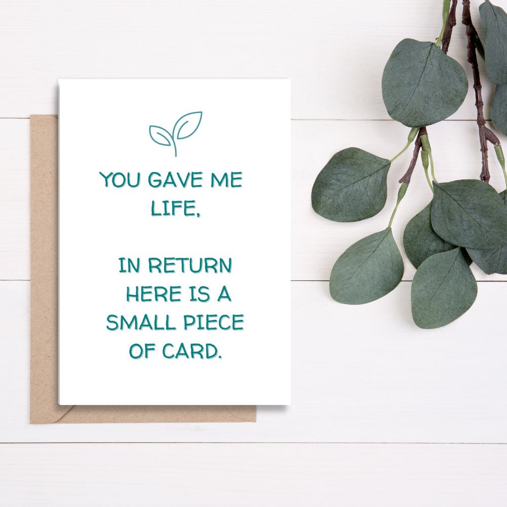 Greeting Card - You Gave Me Life - Funky Gifts NZ
