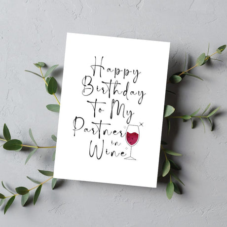 Greeting Card - Partner In Wine - Funky Gifts NZ