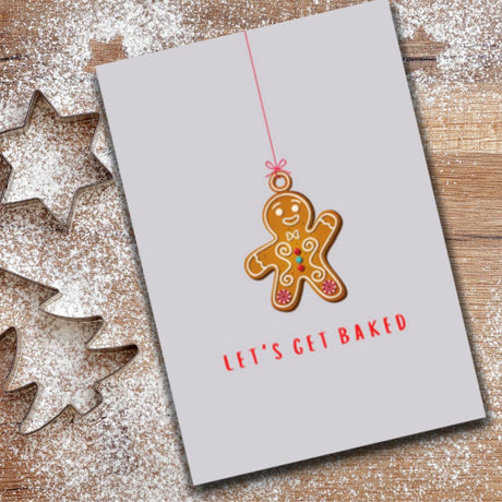Christmas Greeting Card - Let's Get Baked - Funky Gifts NZ