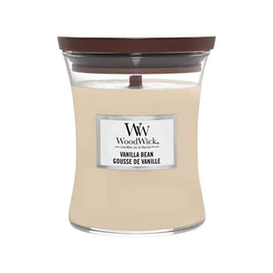 Medium WoodWick Scented Soy Candle - Vanilla Bean - Funky Gifts NZ