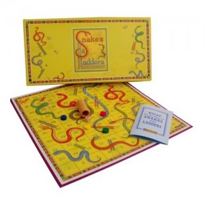 Retro Snakes and Ladders Board Game - Funky Gifts NZ