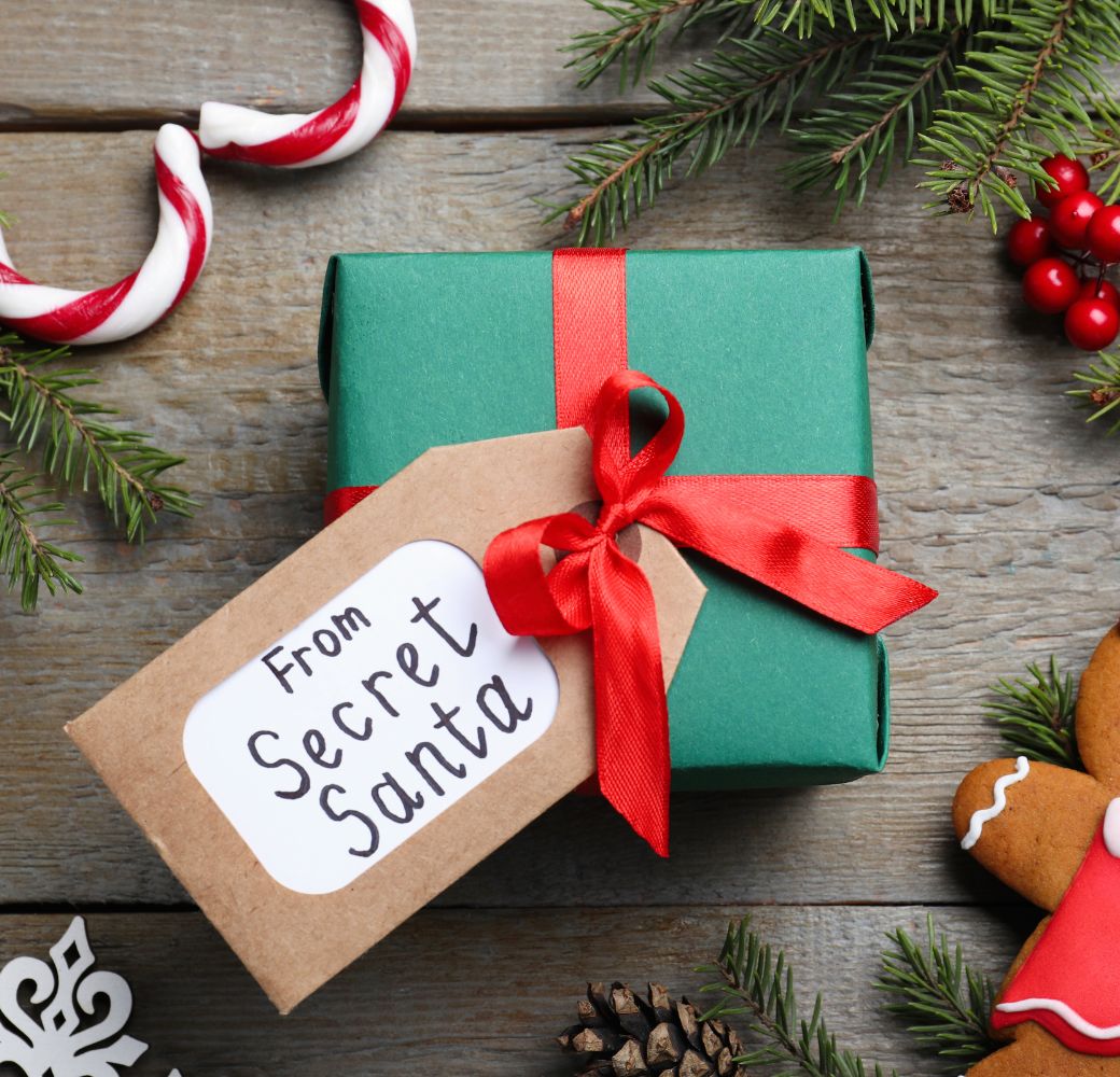 green gift box from secret santa