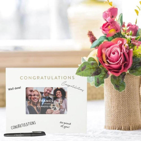 Congratulations frame with flowers 