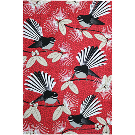 Flirting Fantail Tea Towel