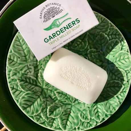 Earth Botanics Soap on a Green Plate