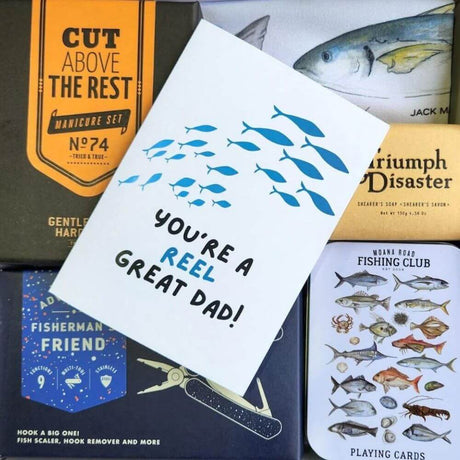 Fathers day gifts with a fathers day card for dad