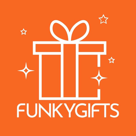 Funky Gifts Logo with Gift on Orange