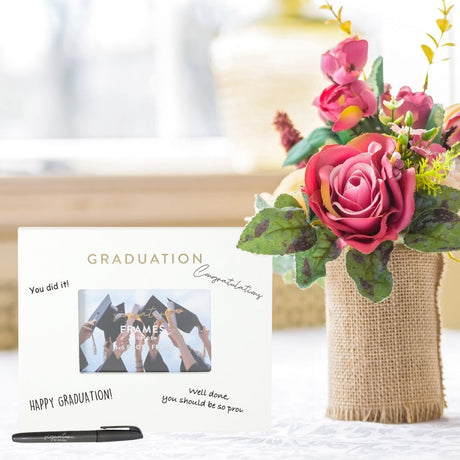 graduation frame with flowers