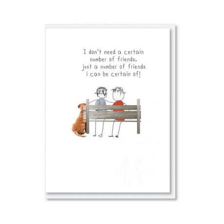 Icandy Card two friends on bench with a dog