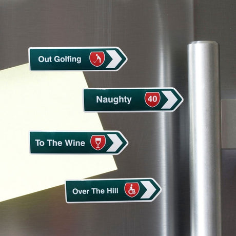 NZ Road Sign Magnets In Fridge