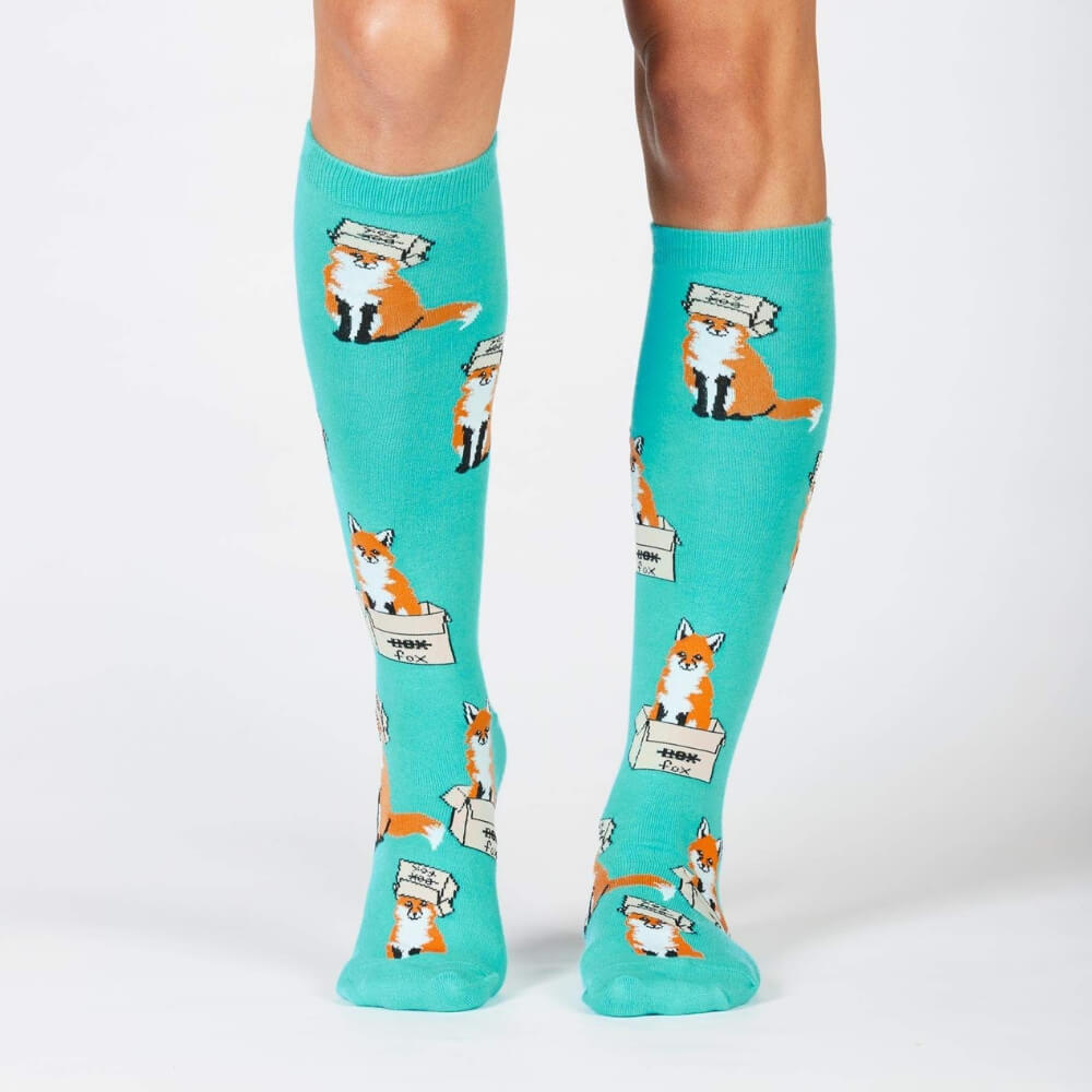 Sock It To Me - Knee High Socks - Foxes in Boxes - Funky Gifts NZ