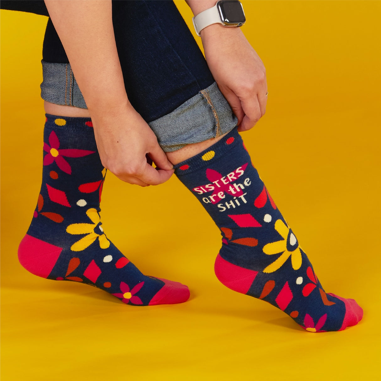 Blue Q Socks - Women's Crew - Sisters Are The Shit - Funky Gifts NZ