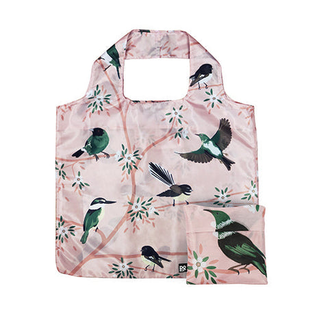 Fold Out Bag Native Skies Pink - Funky Gifts NZ