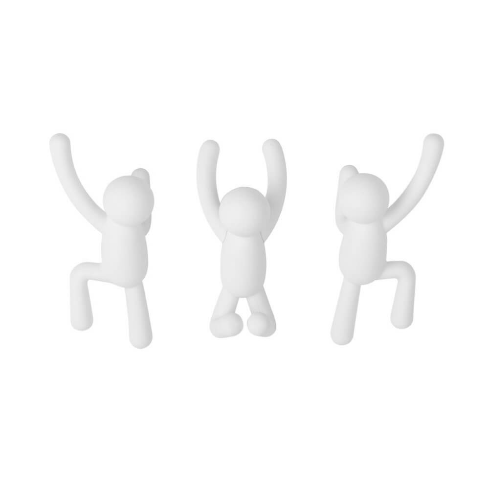 Umbra Buddy Hooks - White (set of 3) - Funky Gifts NZ