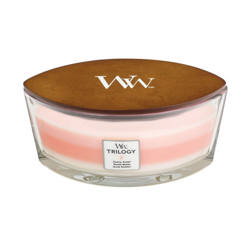 Ellipse Trilogy WoodWick Scented Soy Candle - Island Getaway - Funky Gifts NZ