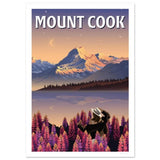 A4 Travel Poster - Mount Cook Lupins - Funky Gifts NZ