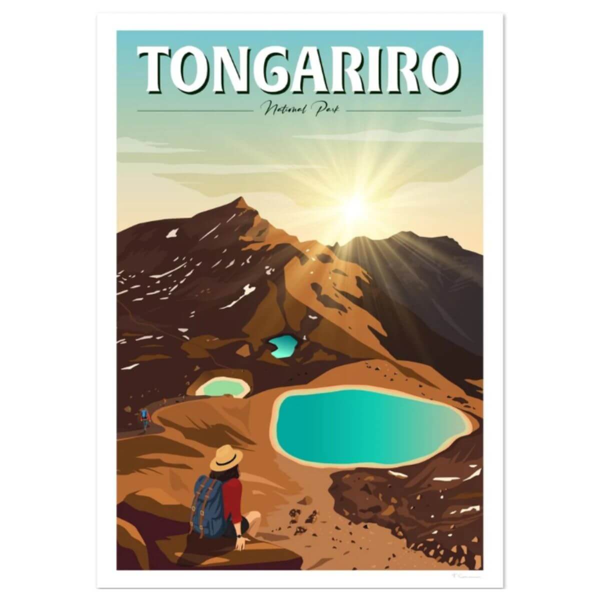 A4 Travel Poster - Tongariro National Park - Funky Gifts NZ
