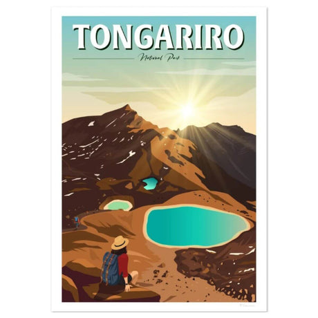 A4 Travel Poster - Tongariro National Park - Funky Gifts NZ