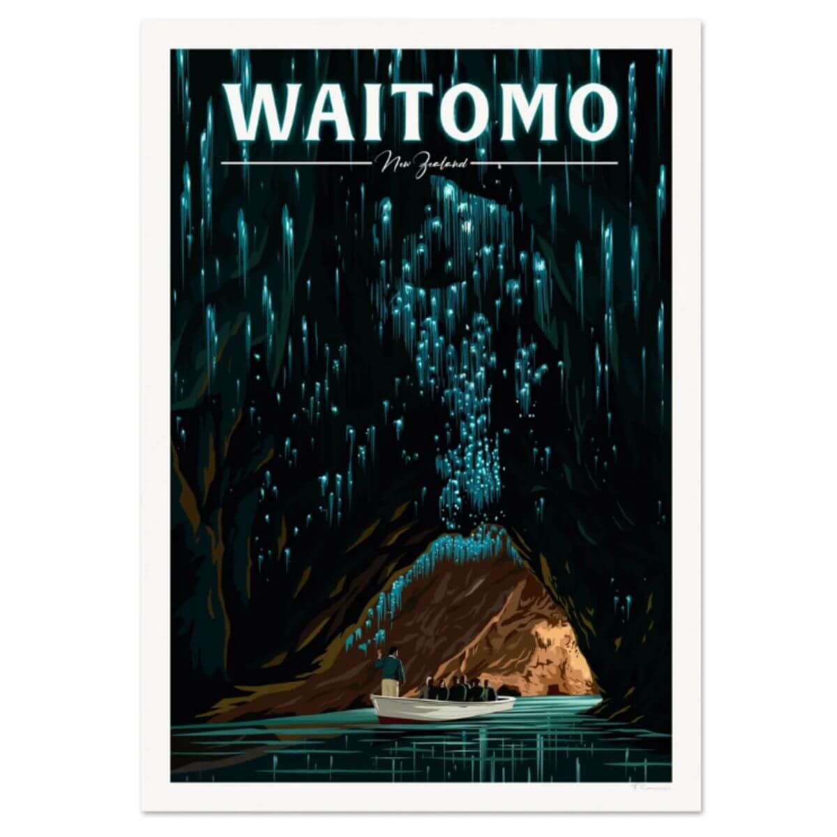 A4 Travel Poster - Waitomo Caves - Funky Gifts NZ