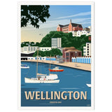 A4 Travel Poster - Wellington Oriental Bay - Funky Gifts NZ