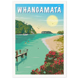 A4 Travel Poster - Whangamata Wharf - Funky Gifts NZ