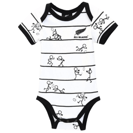 All Blacks Stick Figures Baby Bodysuit - 1 (12-18 months) - Funky Gifts NZ