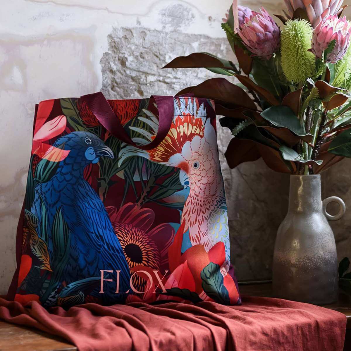 Flox Antipodes Oversize Shopper Rouge - Funky Gifts NZ