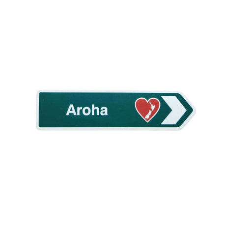 NZ Road Sign Magnet - Aroha Green - Funky Gifts NZ