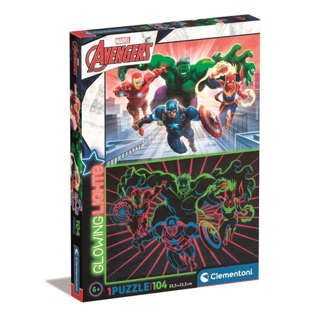 Avengers Glowing Lights 104pc Puzzle (Glow in the Dark) - Funky Gifts NZ
