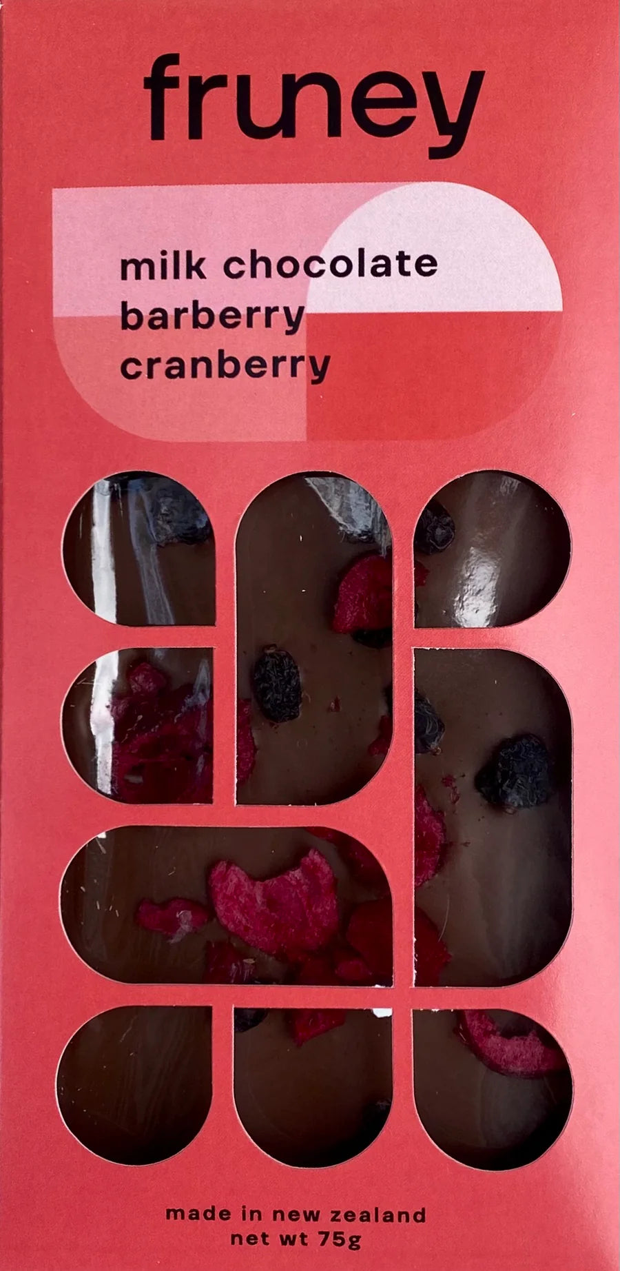 Fruney Milk Chocolate, Barberry & Cranberry - Funky Gifts NZ