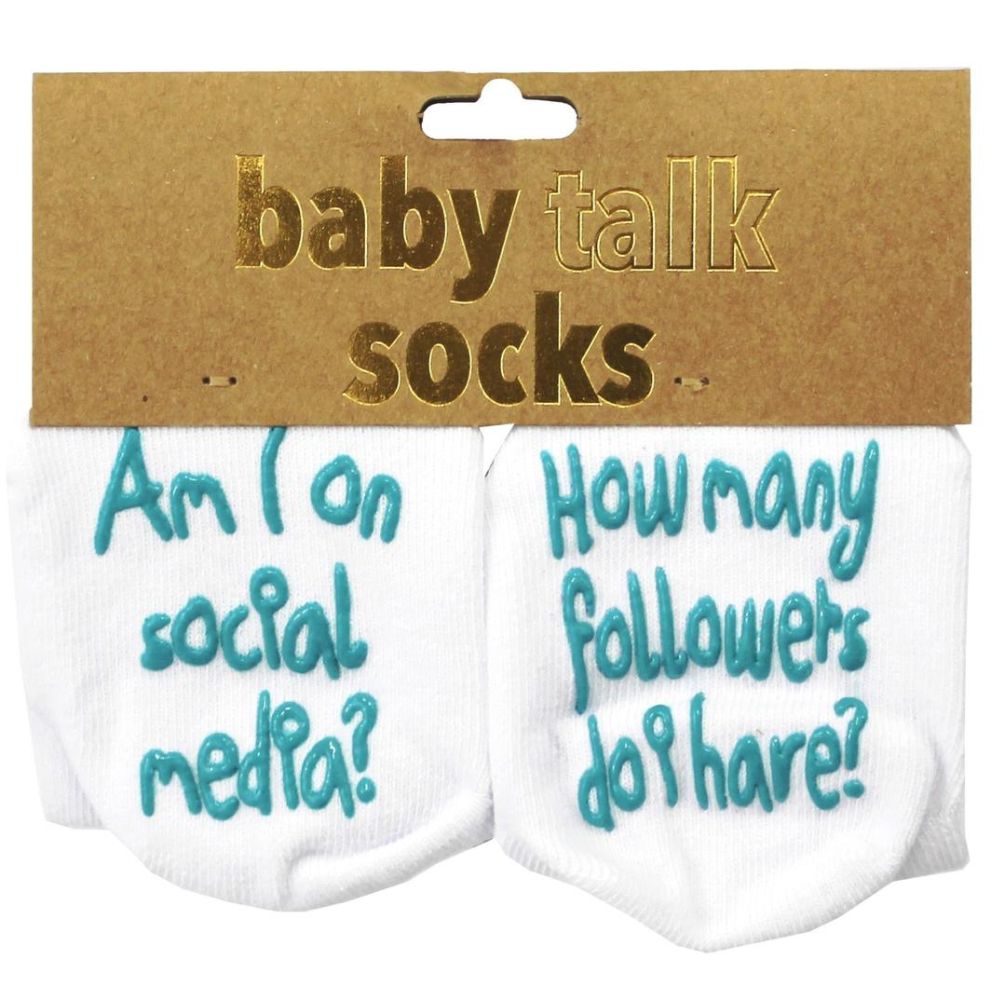 Baby Socks - Am I On Social Media Yet - Funky Gifts NZ