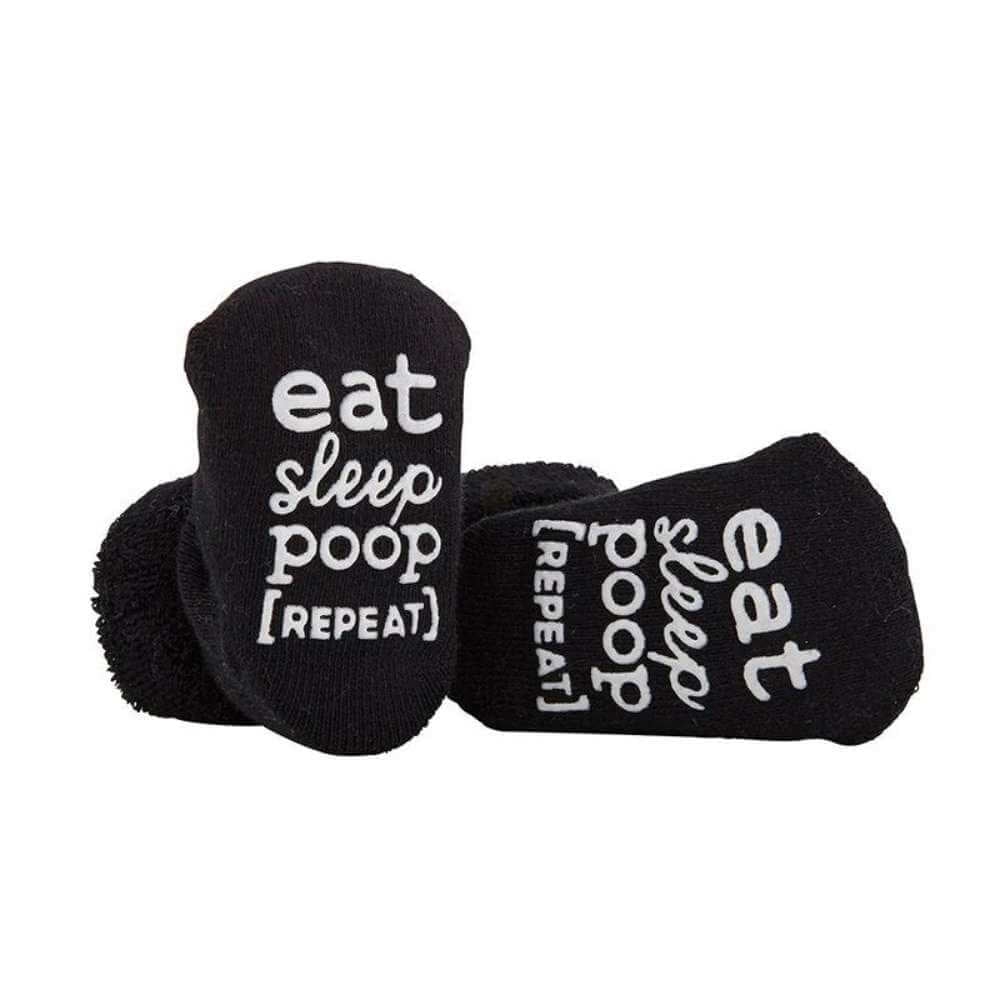 Baby Sock - Eat, Sleep, Poop, Repeat - Funky Gifts NZ