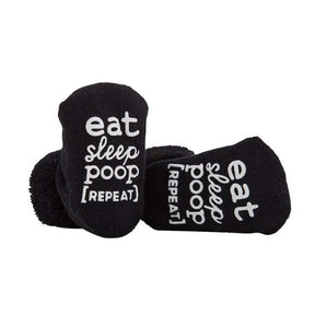 Baby Sock - Eat, Sleep, Poop, Repeat - Funky Gifts NZ