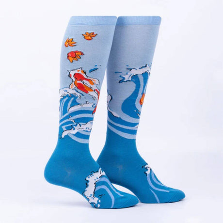 Sock It To Me Socks - Women's Knee High - Beauty in Water - Funky Gifts NZ