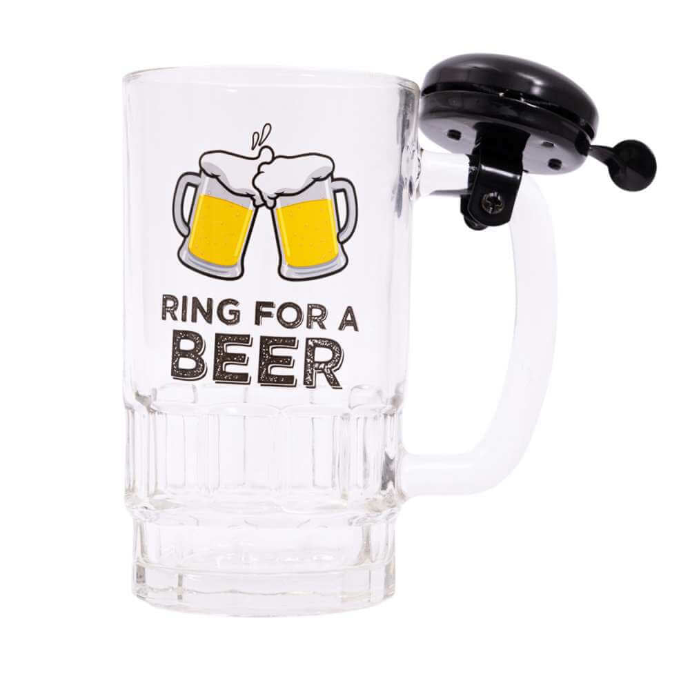 Beer Glass With Bell - Funky Gifts NZ