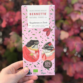Bennetto Chocolate 80g - Raspberries in Dark - Funky Gifts NZ