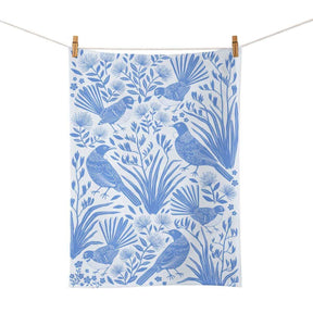 Birdsong Blues Tea Towel - Funky Gifts NZ