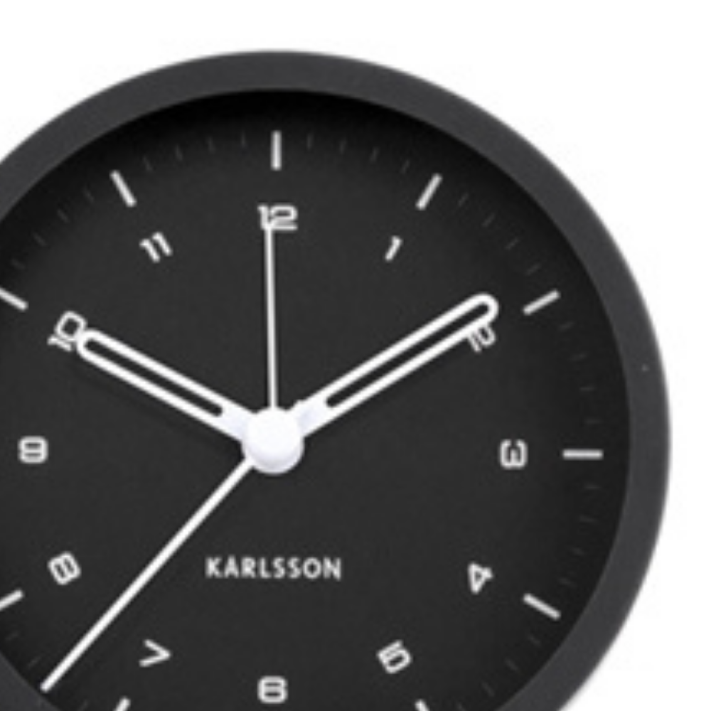 Karlsson Alarm Clock Tinge - Black - Funky Gifts NZ