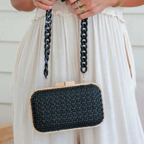 Riviera Clutch Bag - Black - Funky Gifts NZ