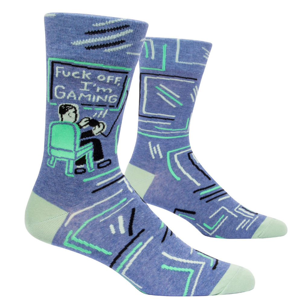 Blue Q Socks – Men's Crew – F*ck Off, I'm Gaming - Funky Gifts NZ