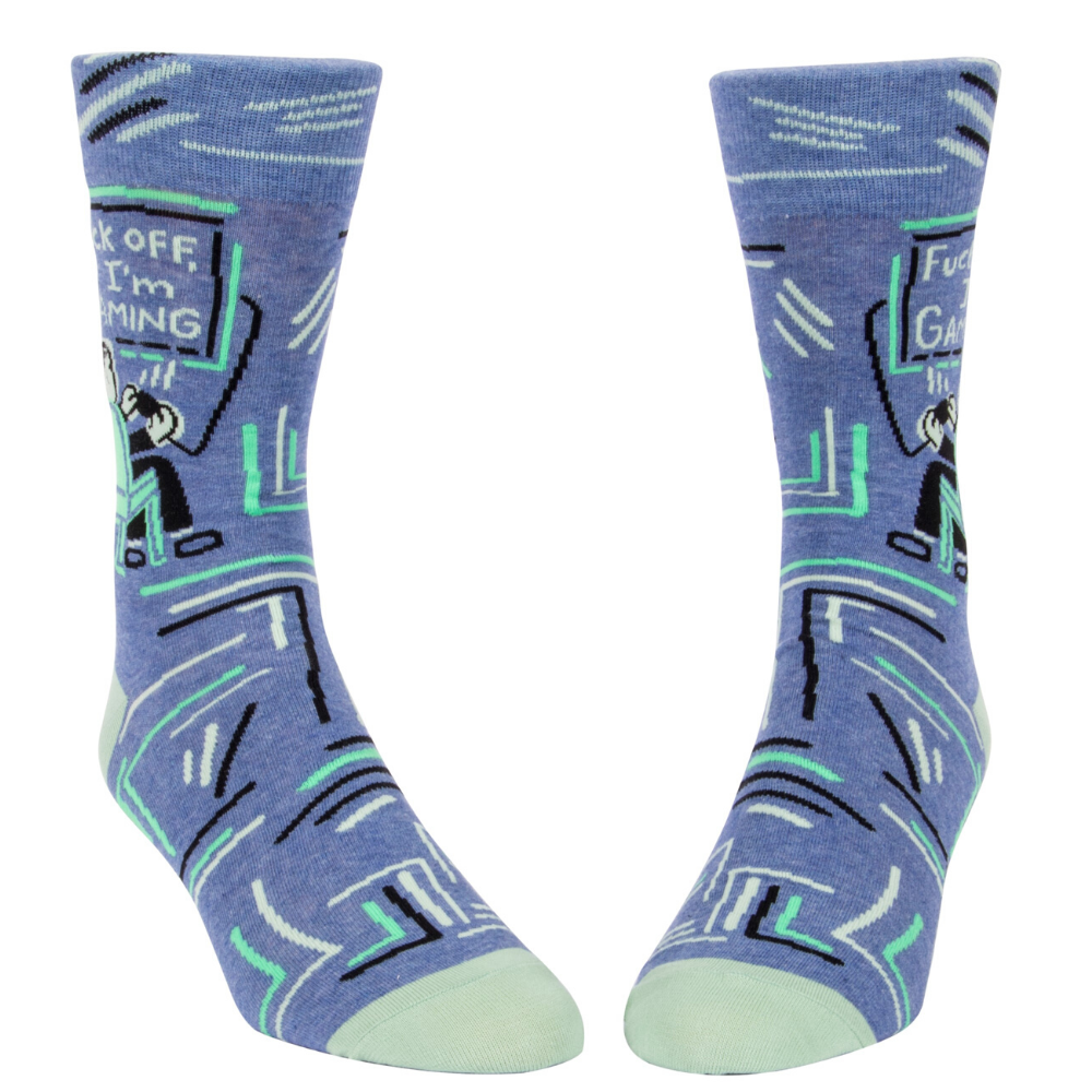 Blue Q Socks – Men's Crew – F*ck Off, I'm Gaming - Funky Gifts NZ